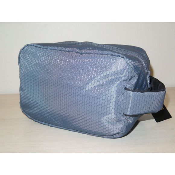 adidas LP6255 Men's Onix Gray Striped Zippered Toiletry Kit - Picture 2 of 10